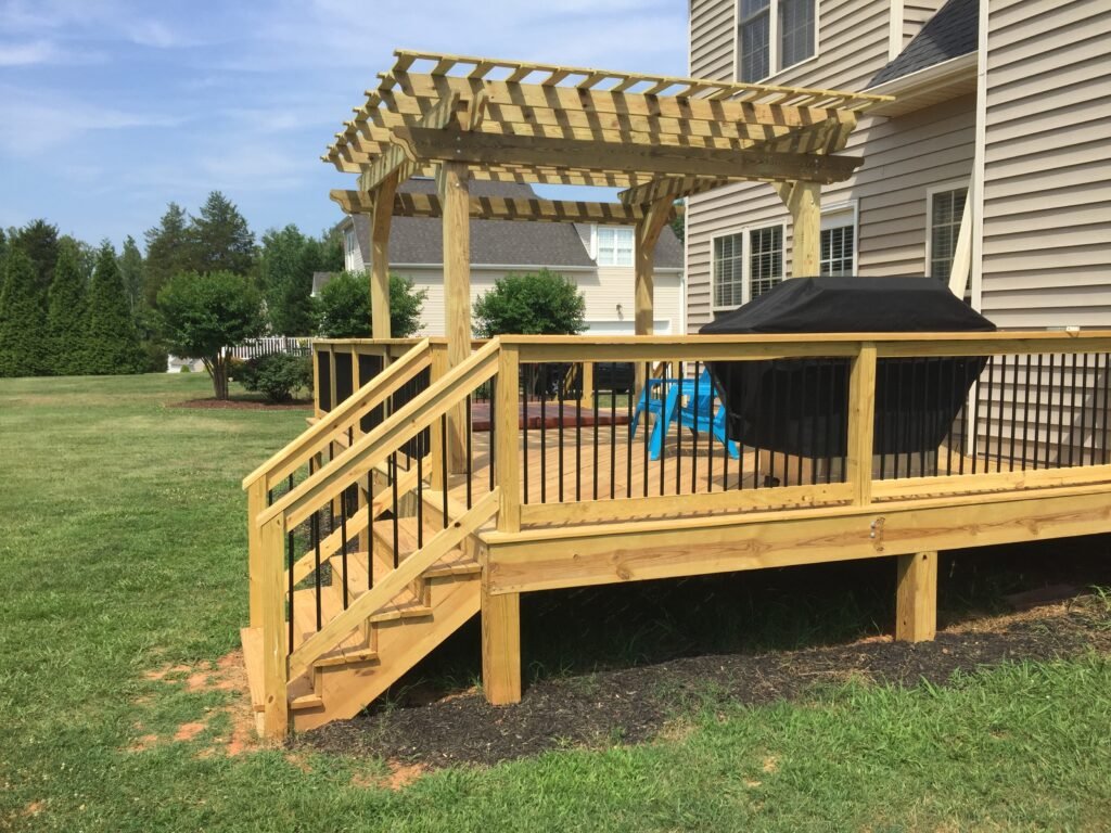 Custom cedar deck and pergola construction in Kansas City by GB Construction LLC